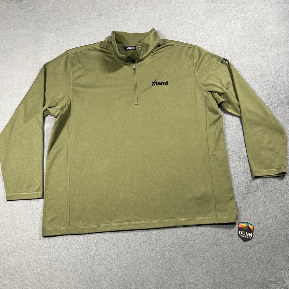The North Face Shirt Mens 3XL Green Tech 1/4 Zip Long Sleeve Pullover